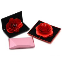 Vintage Fashion Elegant Rings Box Wedding Engagement Ring Rose Flower Gift Boxes For Jewelry Display Storage Holder